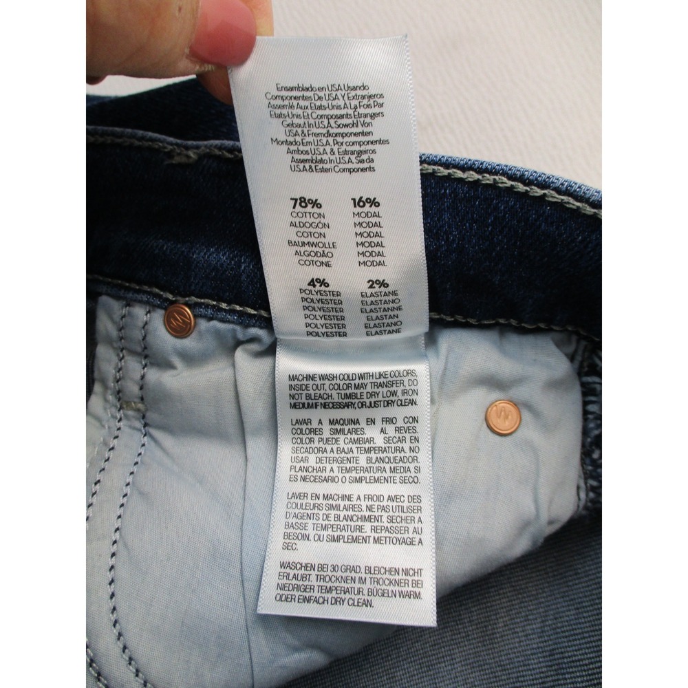 Mother High Waisted Rider Skimp Jeans in Catch Me If You Can Dark Blue Wash 26 - Picture 7 of 15